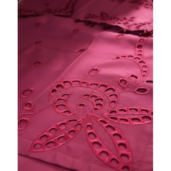 Premium Raspberry Viscose Silk Ready-to-Wear Outfit - Image 3